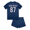 Paris Saint-Germain Joao Neves #87 Hjemmedraktsett Barn 2024-25 Kortermet (+ korte bukser)